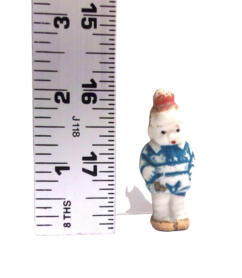 Antiguo sombrero de cerámica bisque niño 2" Japón Foto 4 de 4