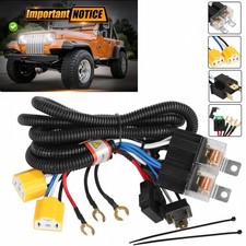 2-Headlight Relay Wiring Harness for Headlamps, 12V, Ceramic Socket Plugs