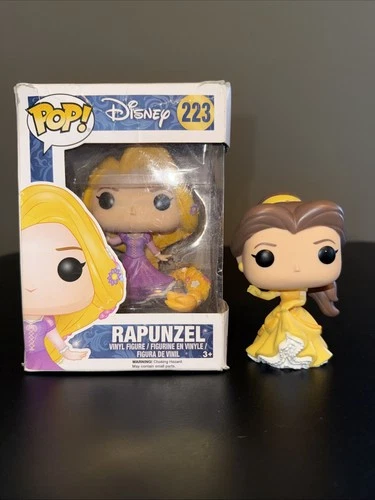 FUNKO POP DISNEYS #223 RAPUNZEL w/ box & Belle unboxed Pre-owned Vinyl Figurines