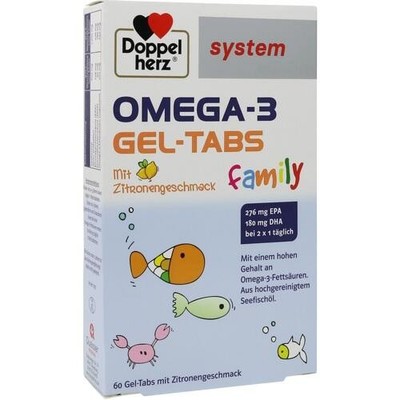 DOPPELHERZ Omega-3 Gel-Tabs family system 60 St. PZN 12351236