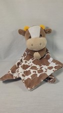 Baby Essentials Cow Plush Brown White Lovey Security Blanket