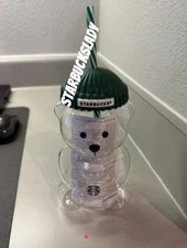 Starbucks 2025 Bearista BEAR Glass Jar Cold Cup Tumbler Straw