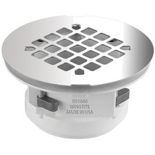 Top-Install Chrome Shower Drain - Fiberglass/Plastic Showers