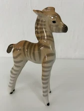 Lomonosov Russian Baby Zebra Figurine Porcelain Made In USSR 6.5"