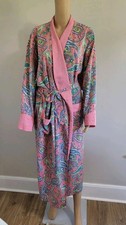 VTG Victoria's Secret Gold Label Pink Paisley Print Robe Belted Women's L