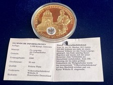 Völkerschlachtdenkmal Wilhelm II Polierte Platte CU vergoldet von 2008 Zertifika