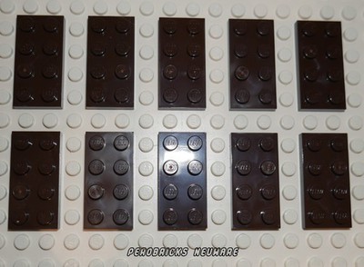 Lego Basic 10 Platten 2x4 #3020 dunkelbraun NEUWARE