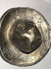 Vintage Sand Bronze hammered Tyrolean hat paperweight w/removable feather band — photo 6