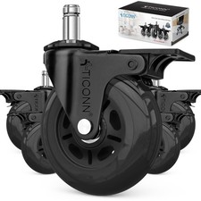 TICONN Office Chair Caster Wheels Set of 5 for Tile Hardwood Floors & Carpets