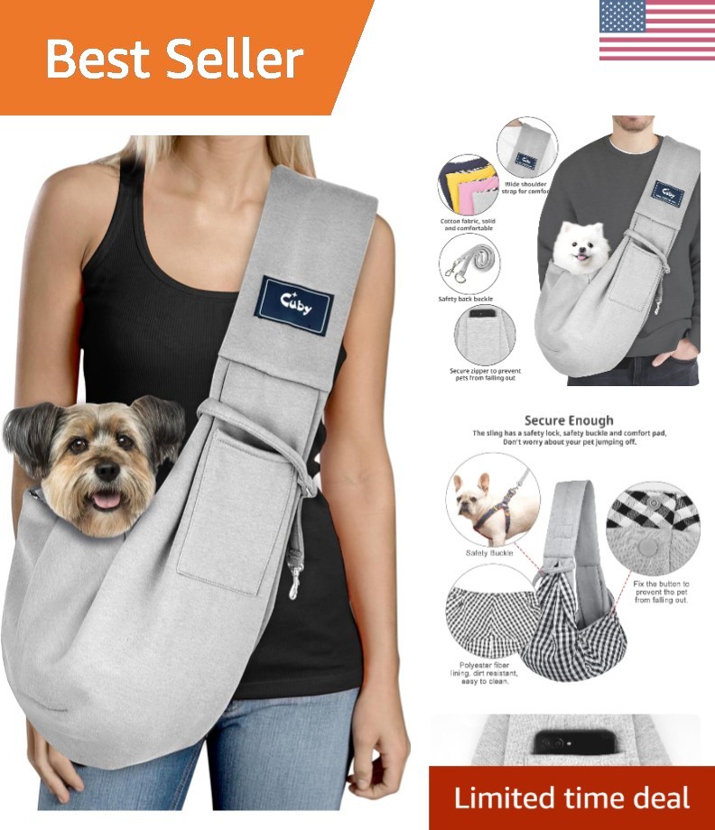 ペットスリング pow*fa slingbag Reversible Pet Sling Carrier for Small Dogs and Cats - Stylish
