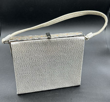 Vintage ''After Five'' Silver METALLIC Evening Purse Bag w/ attached coin purse