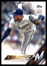 Jeremy Jeffress 2016 Topps #544 Brewers MLB READ FREE SHIPPING AutographDen