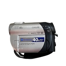 Sony Handycam DVD Camcorder Silver 40x Zoom Carl Zeiss w/ Charger - Powers On