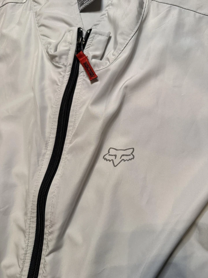 Fox Racing Chaleco Para Hombres XL Blanco Gris Cremallera Completa Cortavientos Ligero Moto MTB Foto 3 de 4