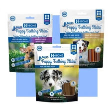 Puppy Teething Sticks Jumbo 7 Count Bag Variety Pack, Chicken & Peanut Butter...