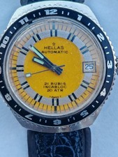 VINTAGE HELLAS SUB DIVER AUTOMATIC 2OO METERS WORKING PERFECTLY 38MM SWISS MADE