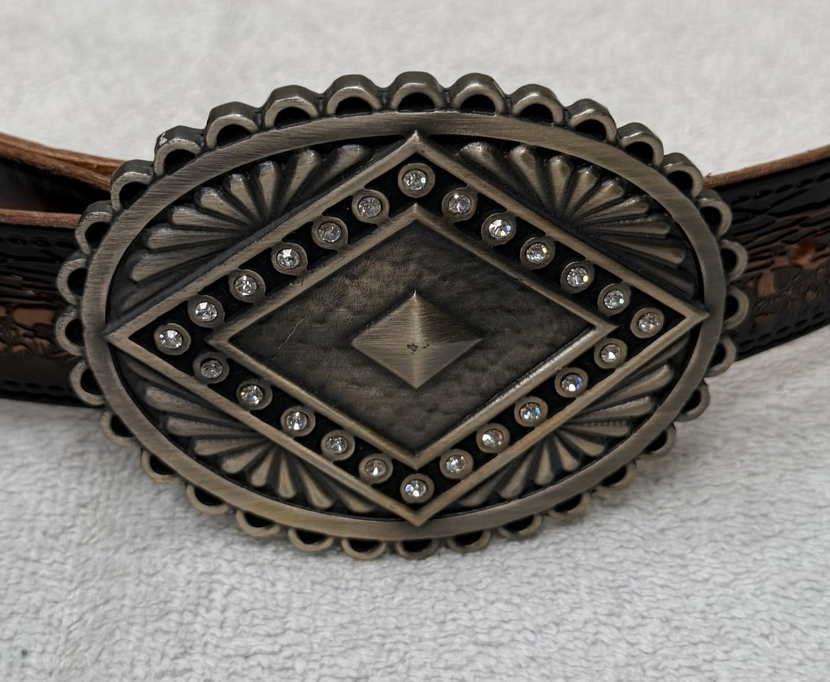 Montana Silversmiths Buckle On Brown Belt Montana Silversmiths Men main image 3