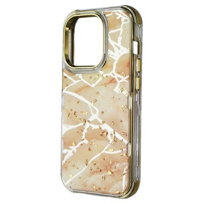 MyBat Pro Tuff Series Case Für Apple iPhone 14 Pro - Hellgelb Marmoriert / Gold