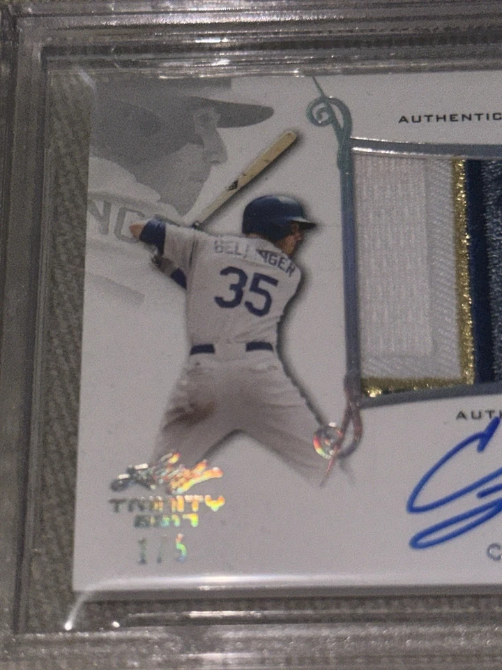 CODY BELLINGER 2017 Leaf Trinity Autograph Patch #1/5 BGS 9 MINT Dodgers Yankees - Image 2 of 4