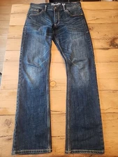 Wrangler Jeans Mens 32x32 Blue Denim Retro Relaxed Boot Cut Western Rodeo Work