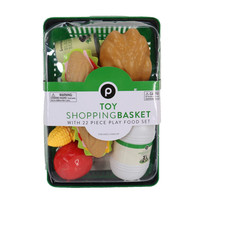 Publix Toy Shopping Basket  22 Pieces Play Food Set  NEW Sealed  Milk 89335