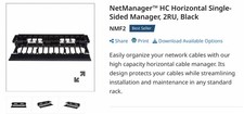 Panduit Pan-Net NMF2 Horizontal Cable Manager 19" Front ONLY 2RU New Sealed Blk