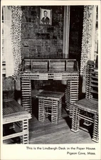 Lindbergh Desk Paper House Pigeon Cove Massachusetts vintage postcard s493