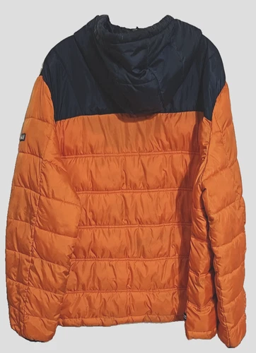 NAUTICA Men's XXL Water Wind Resistant Puffer Jacket N-83  2XL Orange/Navy image 6