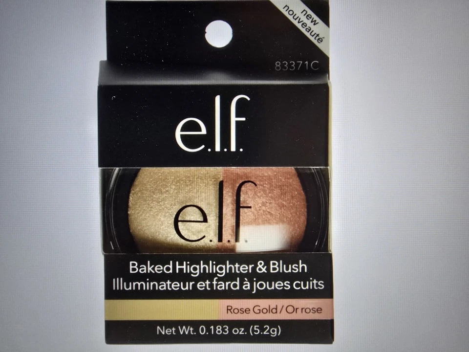 LOT OF 2 ELF BAKED HIGHLIGHTER & BLUSH 83371 ROSE GOLD PEARL DUAL TONE 0.16 oz - Image 4 of 4