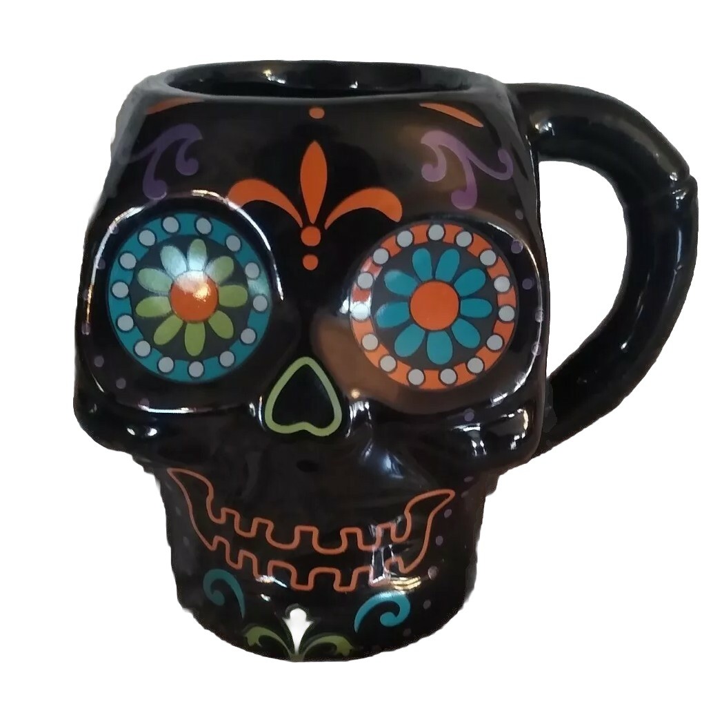 New Colorful 3D Sugar Skull Day of the Dead Coffee Tea Mug Cup