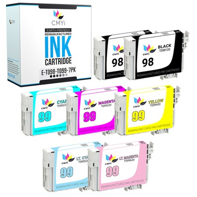 7PK CMYi Replacement Epson 98 & 99 Combo Pack Ink for Artisan 725 730 800 810