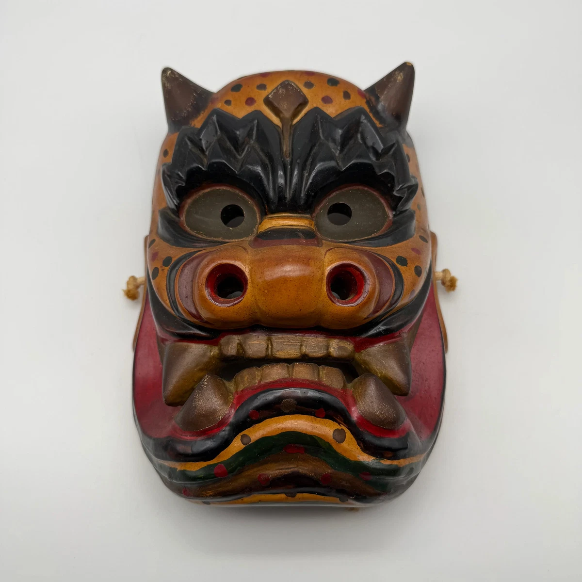 木制日本古董面具| eBay