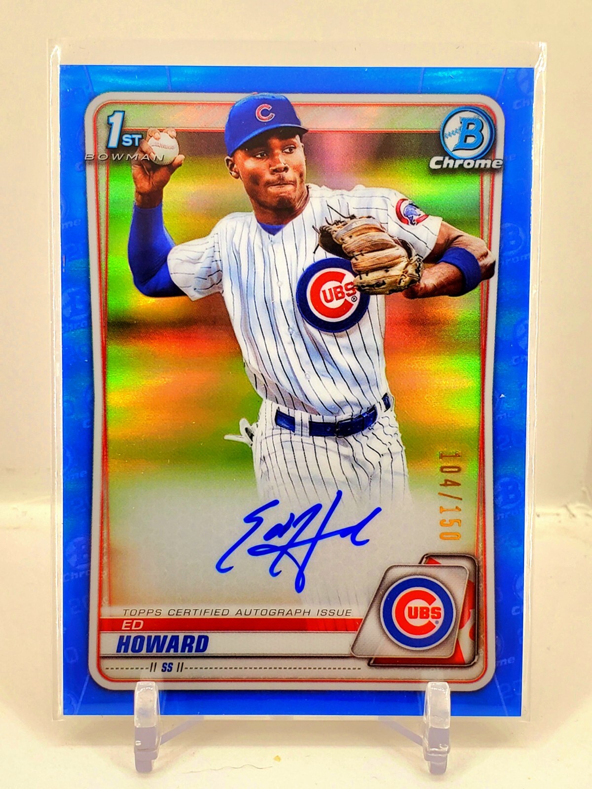 2020 Bowman Draft Chrome 1st Ed Howard Blue Refractor Auto 104/150 ROOKIE RC SP