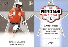CLAYTON HODGES 2020 LEAF PERFECT GAME NATIONAL SHOWCASE ROOKIE CARD #220