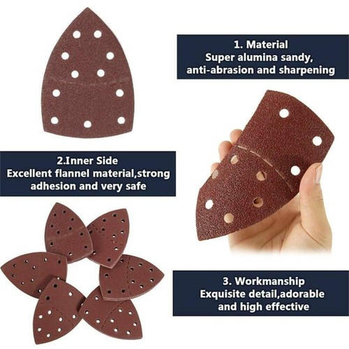 Pads Abrasive Paper Mouse Sanding Sheets Detail Palm Sander For Bosch PSM 100A - Picture 8 of 13
