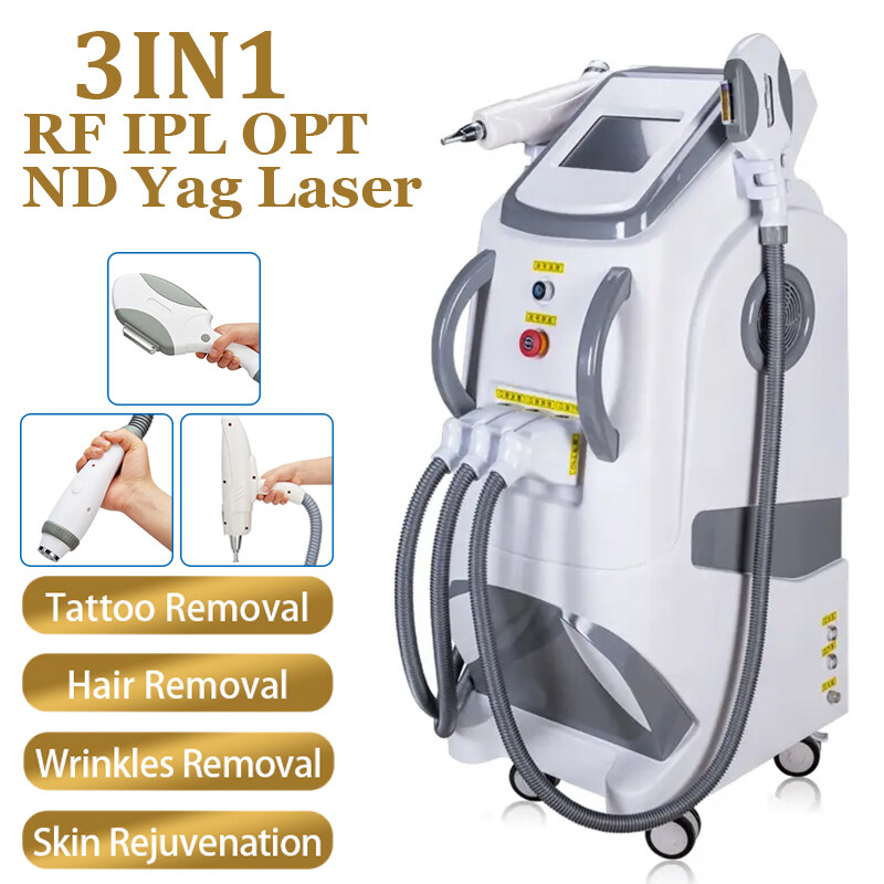 3IN1 RF IPL Hair Removal Nd Yag Laser Eyebrow Tattoo Remove Skin Lifting  Machine
