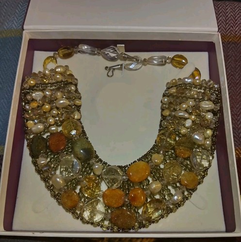 Lovely Agate And Crystal Type Collar / Necklace 01d* - Picture 9 of 10
