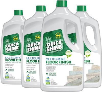 Multi-Surface Floor Finish 64oz 4Pk |Cleaner&Polish for Hardwood, LVT,Tile&Stone