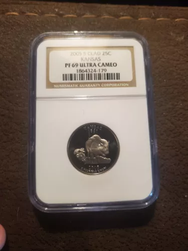 2005-S Kansas Silver Proof Statehood Quarter NGC PF69 Ultra Cameo 25c