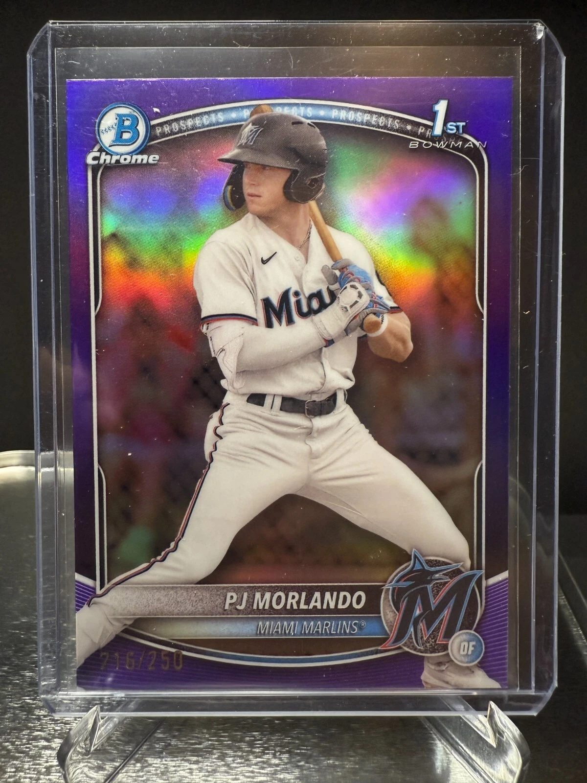 2025 Bowman Chrome 1st P.J. Morlando Purple Refractor #BCP-91 MARLINS /250 🔥⚾️