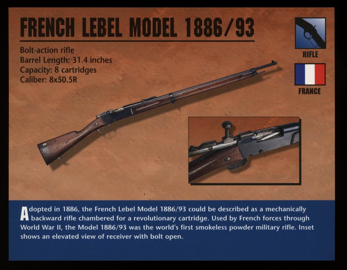 French Lebel Model 1886/93 Rifle Atlas Classic Firearms Card | eBay