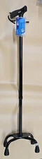 Quad Cane with Small Base - Adjustable Height Quad Cane and Walking Stick