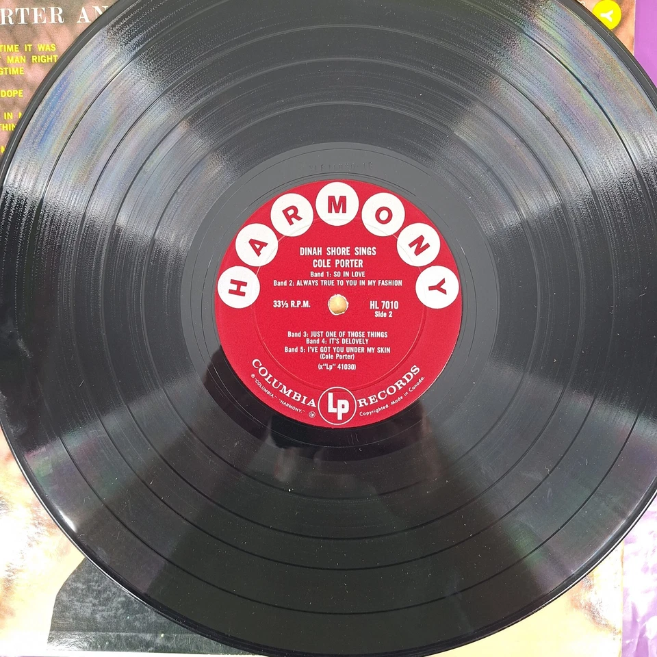 Dinah Shore Sings Cole Porter and Richard Rogers Vinyl LP 1957 — 第 3/4 张图片