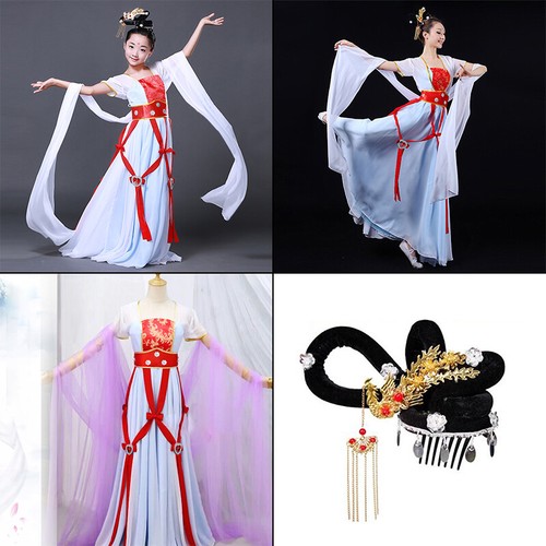 Women Hanfu Classical Dance Costumes Traditional Dress Kids Performance Clothes - Picture 4 of 18