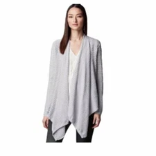 Simply Vera Wang Womens Gray Open Front Knit Textured Cardigan Sweater Sz M New