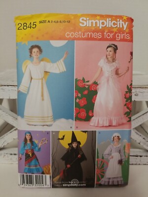 2845 Simplicity Girls Costumes Uncut Sewing Pattern Size A 2-4 6-8 10-12