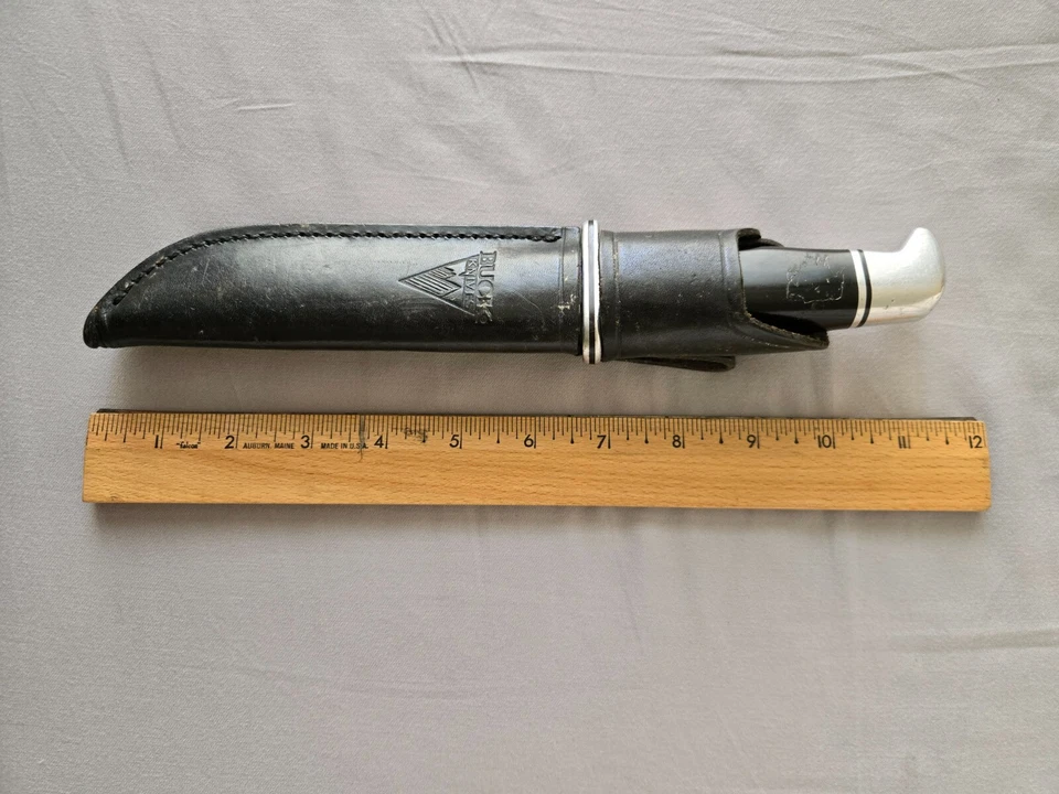 Cuchillo BUCK 100 AÑOS Edición Aniversario con Funda de Cuero Gruesa Excelente Estado Foto 4 de 4