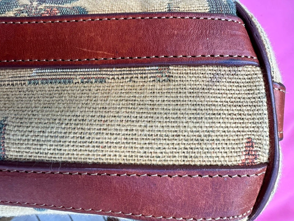 VTG Tommy Bahama Isle of Palms Envelope Handbag Clutch Purse Canvas & Leather - Image 4 of 4