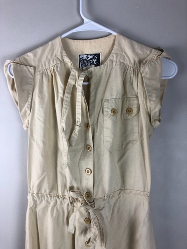Vestido Foxy Dama Marca San Francisco Años 70 S Hippie Pradera Boho Algodón Tostado - Imagen 4 de 4