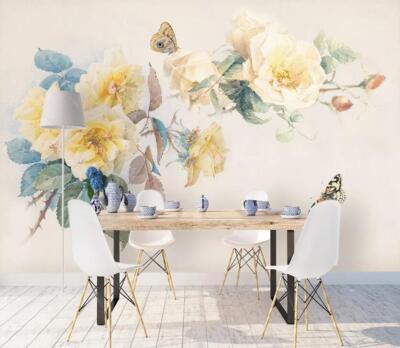 3D Flower Branch K5050 Wallpaper Mural Self-adhesive Removable Sticker Kay